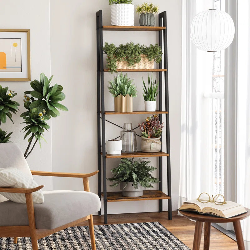 Jabari 67.9" H X 22" W Metal Ladder Bookcase