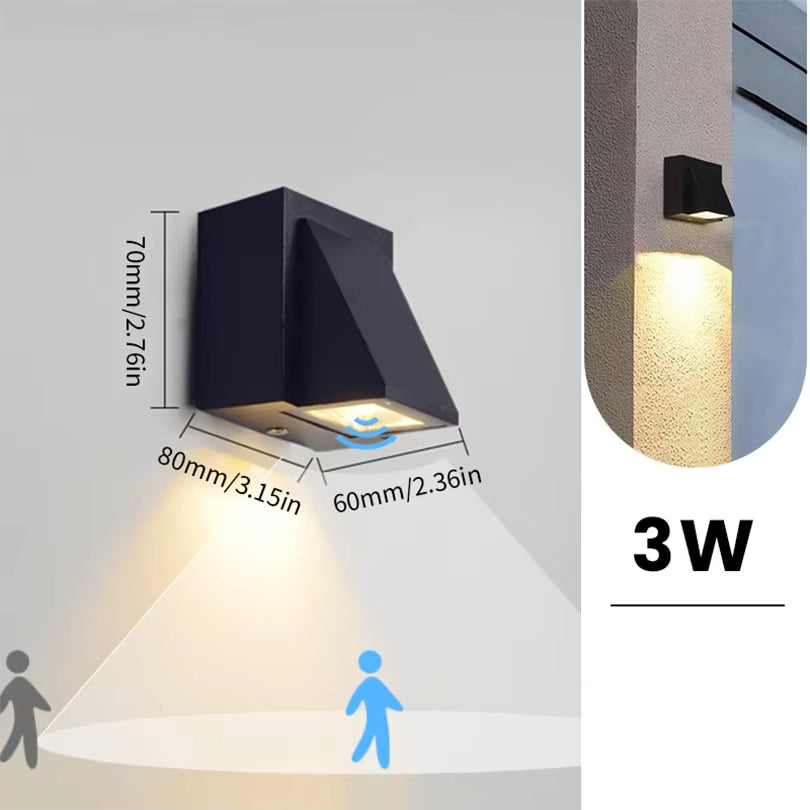 Indoor Outdoor Led Wall Lights IP66 Waterproof up down LED 6W Led Wall Lamp Surface Mounted Garden Porch Sensor LED Light