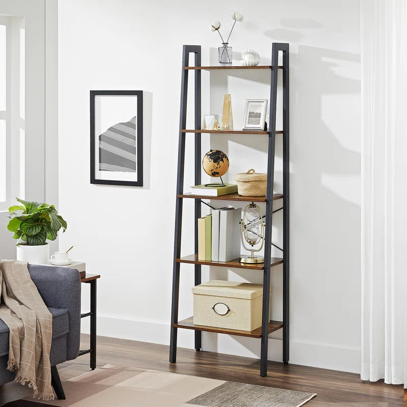 Jabari 67.9" H X 22" W Metal Ladder Bookcase
