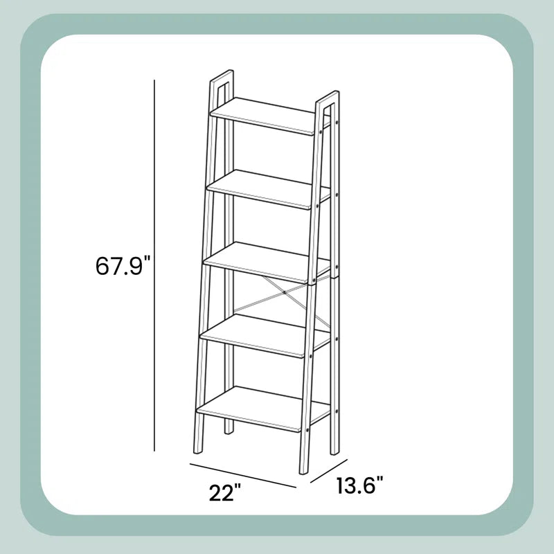 Jabari 67.9" H X 22" W Metal Ladder Bookcase