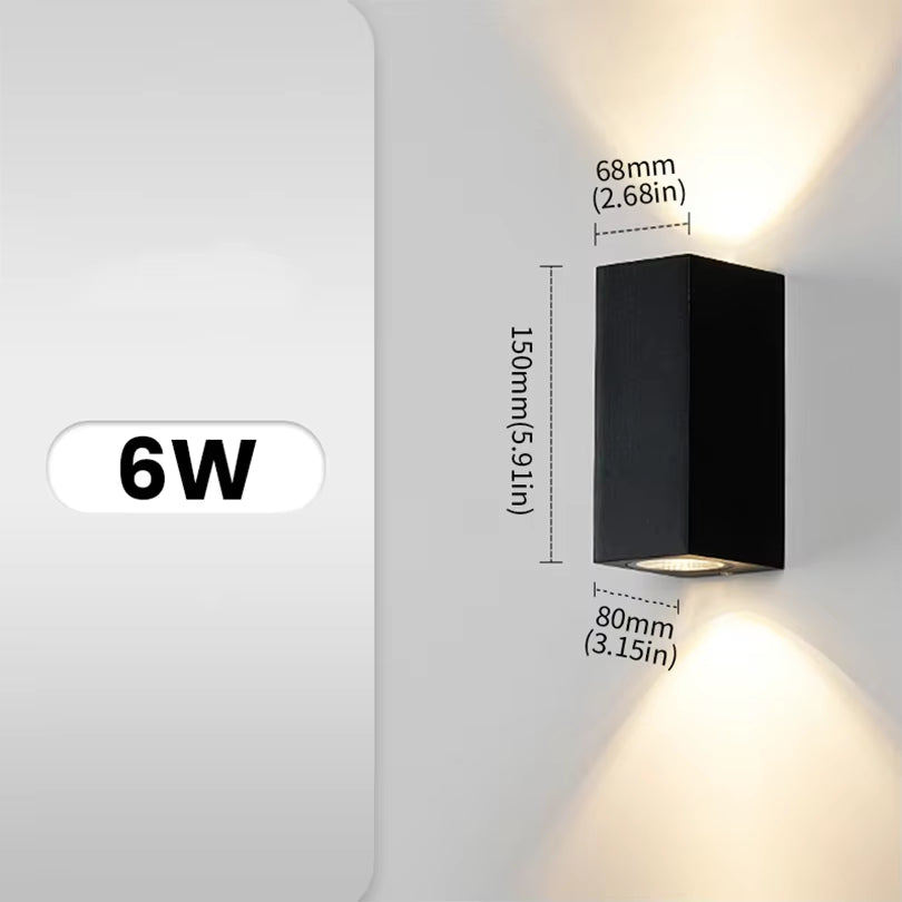 Indoor Outdoor Led Wall Lights IP66 Waterproof up down LED 6W Led Wall Lamp Surface Mounted Garden Porch Sensor LED Light