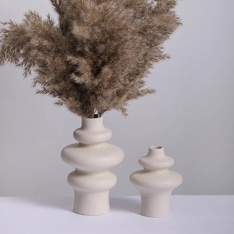 Ins Style Ceramic Whitevase Decoration Spiral Vase Modern Home Decoration Flower Pot Vase Decoration Home Living Room Decoration