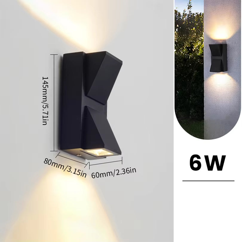 Indoor Outdoor Led Wall Lights IP66 Waterproof up down LED 6W Led Wall Lamp Surface Mounted Garden Porch Sensor LED Light