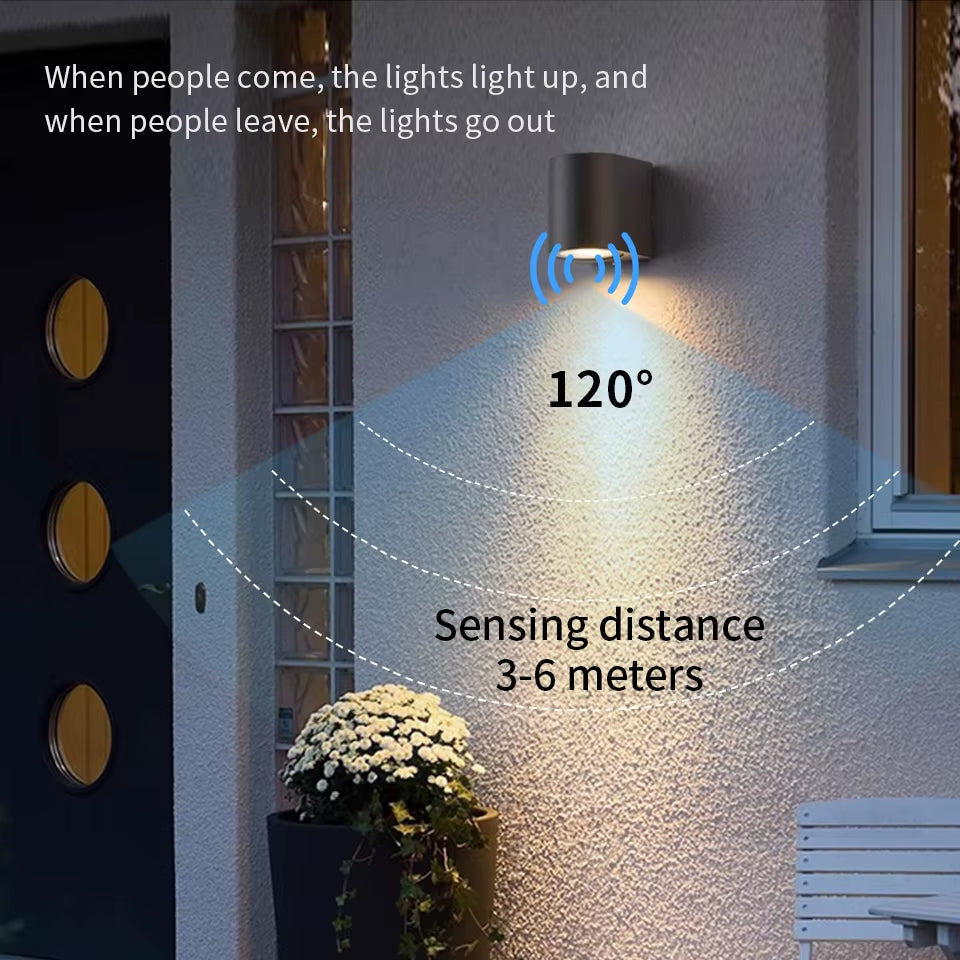 Indoor Outdoor Led Wall Lights IP66 Waterproof up down LED 6W Led Wall Lamp Surface Mounted Garden Porch Sensor LED Light