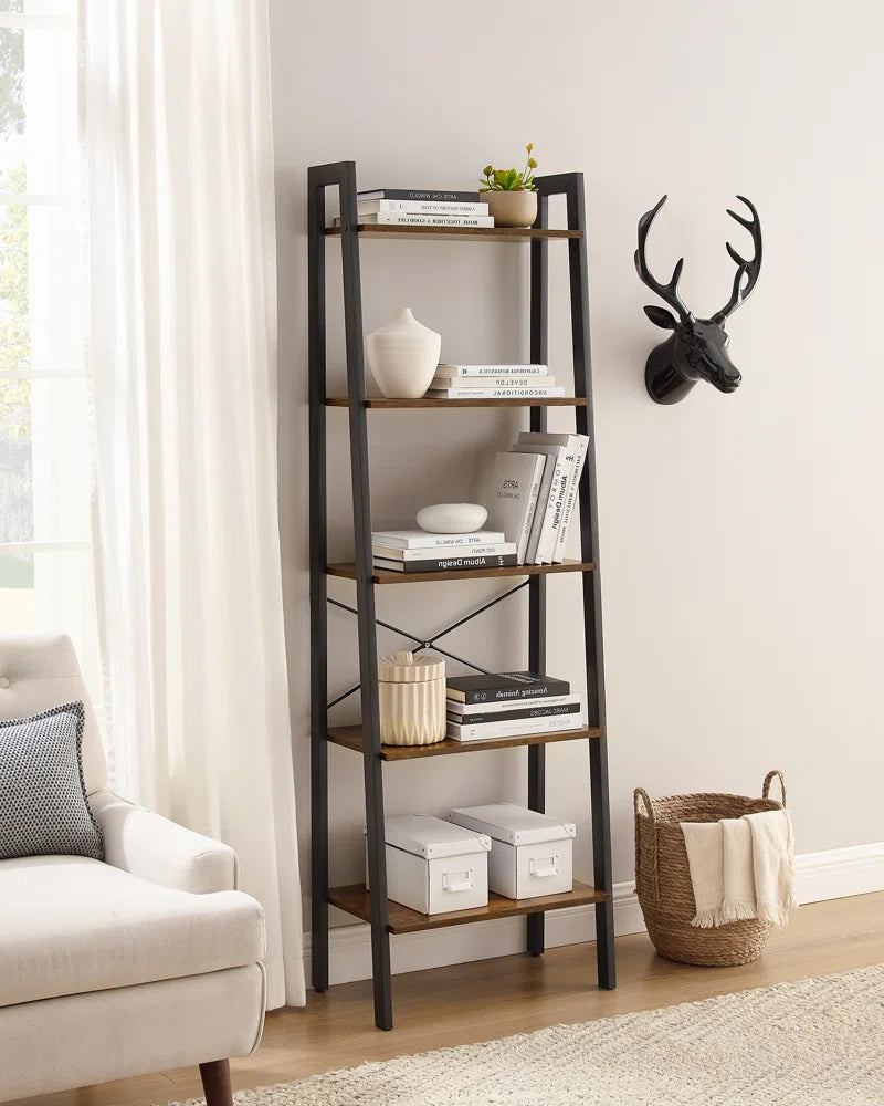Jabari 67.9" H X 22" W Metal Ladder Bookcase