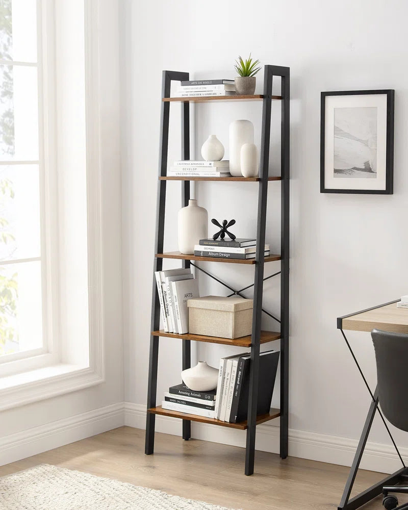 Jabari 67.9" H X 22" W Metal Ladder Bookcase