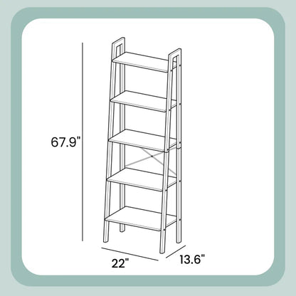 Jabari 67.9" H X 22" W Metal Ladder Bookcase