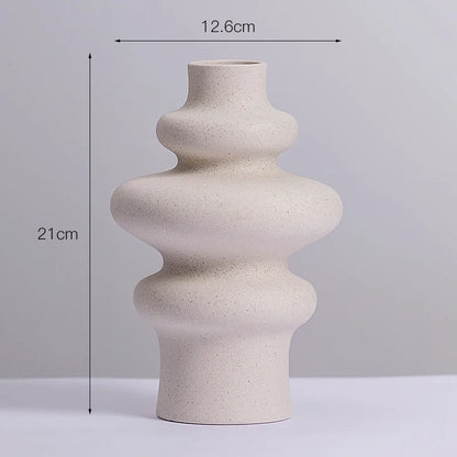 Ins Style Ceramic Whitevase Decoration Spiral Vase Modern Home Decoration Flower Pot Vase Decoration Home Living Room Decoration